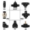 1-Piece HVFF Pneumatic Tube Connector, 10 mm view 2