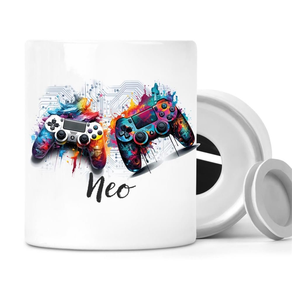 Personalized Gamer 1 Money Box with Controller and Custom Name