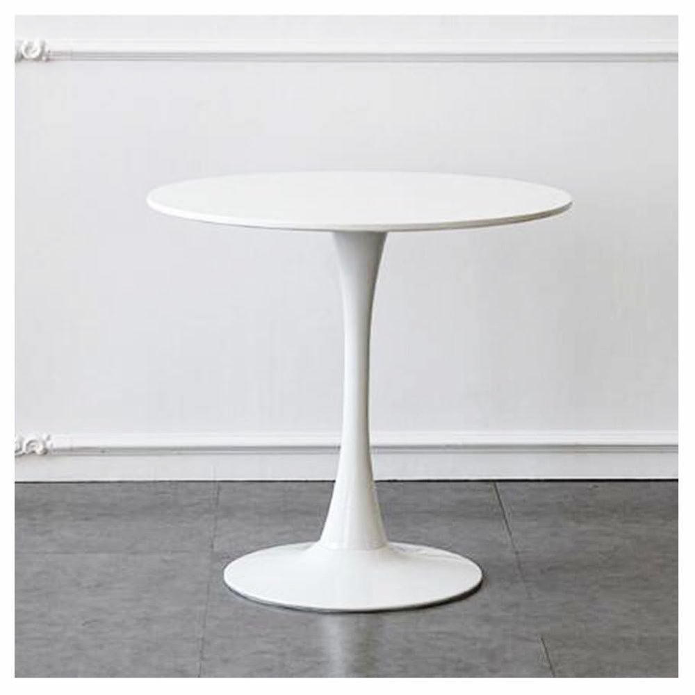 Modern Round MDF Tulip Bistro Dining Table, 90 cm, White