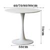 Modern Round MDF Tulip Bistro Dining Table, 90 cm, White view 2