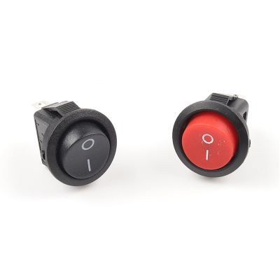 5-Pack KCD1-105 Small Round Boat Rocker Switches, 2-Pin ON/OFF, Red and Black