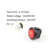 5-Pack KCD1-105 Small Round Boat Rocker Switches, 2-Pin ON/OFF, Red and Black view 2