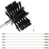 Chimney Brush Rod Set, Dryer Vent Cleaning Set, 1 Nylon Brush Head with 9 Flexible 410 mm Rods, for Fireplace/Dryer Vent/Range Hood (6 Rods, 410 mm) view 1