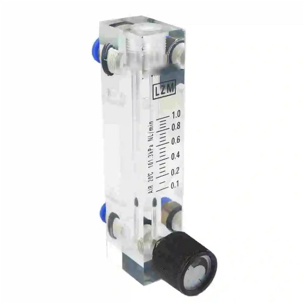 LZT-6T Air/Nitrogen Flowmeter Rotameter, 0.135–6,400 mL/min, for 6/8/10/12 mm Tubes