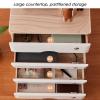 Wooden Desktop Storage Box with Lockable Drawers view 4
