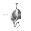 SIMAIT Wall-Mounted Urinal for Men, 304 Stainless Steel, Manual Flush Valve view 2