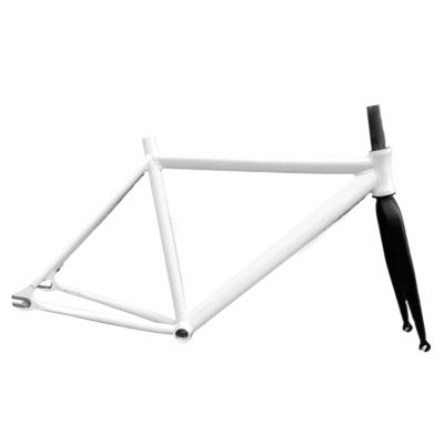 AOLUOER 700C Fixed-Gear Bike Frame, Aluminum Alloy Fork, Fixie Single-Speed Frameset (White, 53 cm)