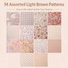 Nodsaw Cotton Fabric Bundle, 18 x 22 in, for Quilting, Sewing, Patchwork & Crafts, Vintage Style, Light Brown, 14 Pieces view 3