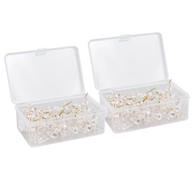 Black Thumbtacks, 2 Boxes, 200 Pieces, Plastic