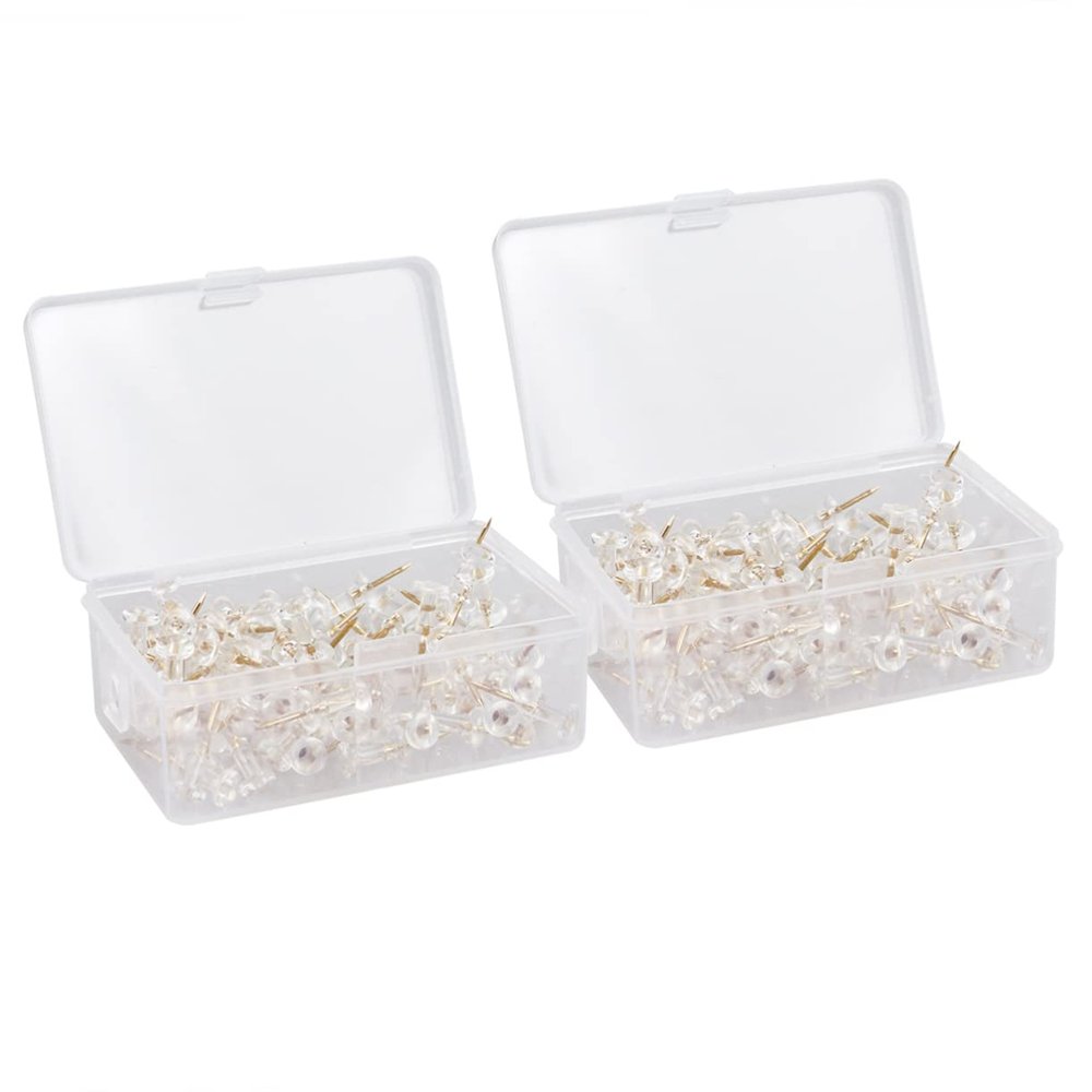 Black Thumbtacks, 2 Boxes, 200 Pieces, Plastic