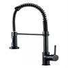 Single-Handle Pull-Down Spring Kitchen Faucet, Matte Black, Hot and Cold, 360° Swivel view 1