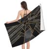 Leichong Microfiber Beach Towel, Geometric Polygon, 3D Modern Marble Design, 100 x 200 cm view 1