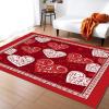 Modern Indoor Floor Mat, 80 x 120 cm, Valentine's Heart Shape, Short-Pile Non-Slip Bath Mat view 1