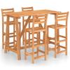 NQJIBUE Home Garden 5-Piece Outdoor Bar Set, Solid Acacia Wood view 2