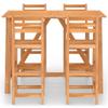 NQJIBUE Home Garden 5-Piece Outdoor Bar Set, Solid Acacia Wood view 3