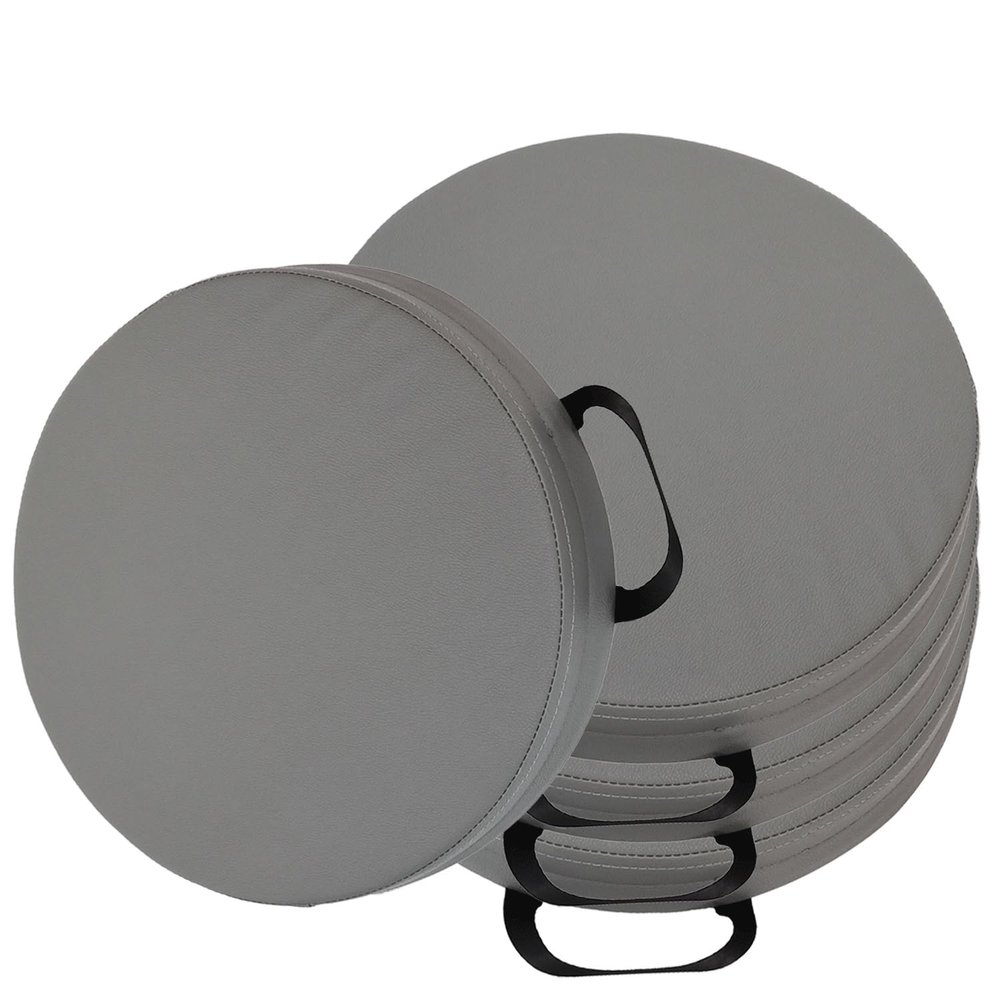UICMNSI Round Stackable Foam & PU Floor Seat Cushions with Handle, Zipper, Multicolor, #4, 4-Pack, 40 x 8 cm/16 x 3 in