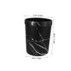 VILLFUL Marble-Effect PP Wastebasket for Office and Living Room, Black view 2