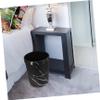 VILLFUL Marble-Effect PP Wastebasket for Office and Living Room, Black view 4