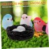 Cabilock Resin Bird Ornament with Cute Nest and Egg, Compact Garden Decor view 3