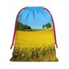 Canola Flower Field Drawstring Gift Bag, Soft Velvet, Reusable view 1