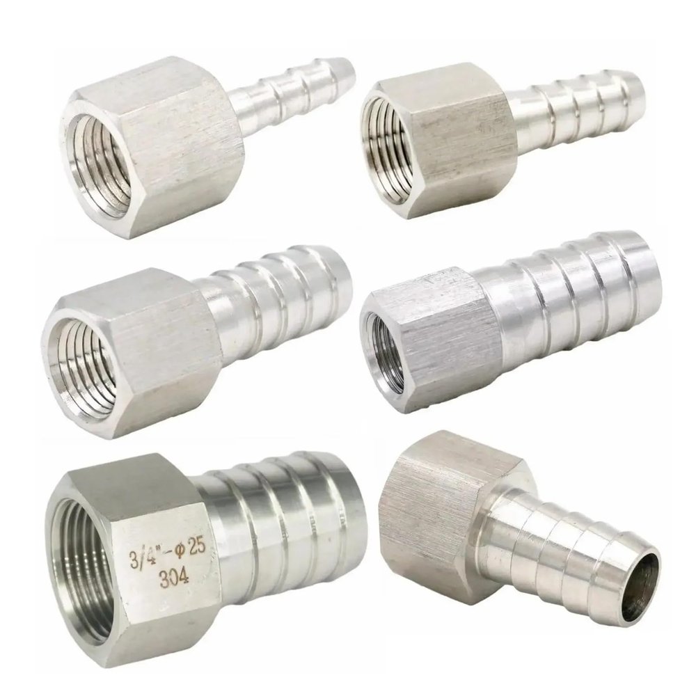 BKGWCSOR High-Pressure BSPP Female Hex Barbed Fitting, 1/8 in × 10 mm