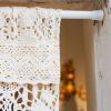 Vintage Crochet Cotton-Linen Lace Curtain, Sheer Valance, 1 Pc view 4