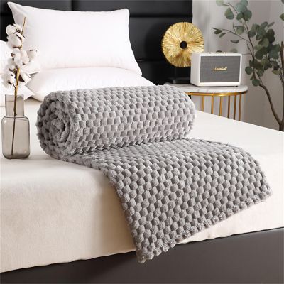 Highdi Plush Fleece Blanket, Gray, 127 x 152 cm
