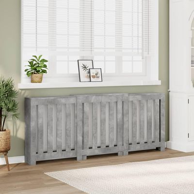 Somanki Radiator Cover, Concrete Gray, 205 x 21.5 x 83.5 cm, Wood-Based Material - 852765