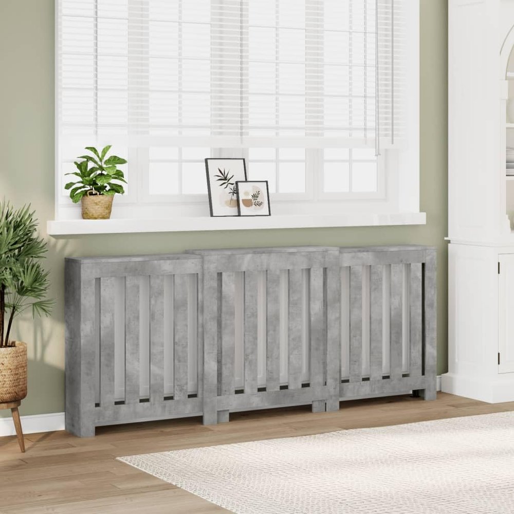 Somanki Radiator Cover, Concrete Gray, 205 x 21.5 x 83.5 cm, Wood-Based Material - 852765
