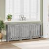 Somanki Radiator Cover, Concrete Gray, 205 x 21.5 x 83.5 cm, Wood-Based Material - 852765 view 1