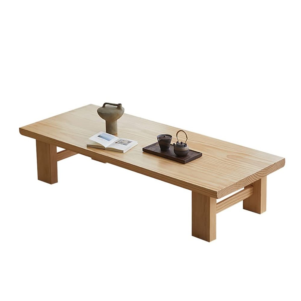 Japanese-Style Solid Wood Coffee Table for Floor Seating and Balconies