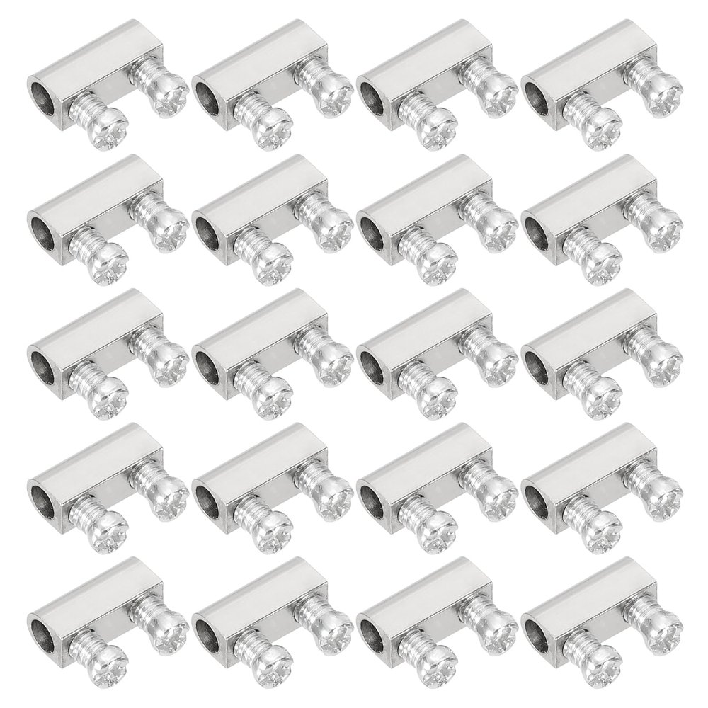 PATIKIL 5x4x10 mm Wire Rope Clips, 20-Pack, Nickel-Tone