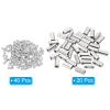 PATIKIL 5x4x10 mm Wire Rope Clips, 20-Pack, Nickel-Tone view 3