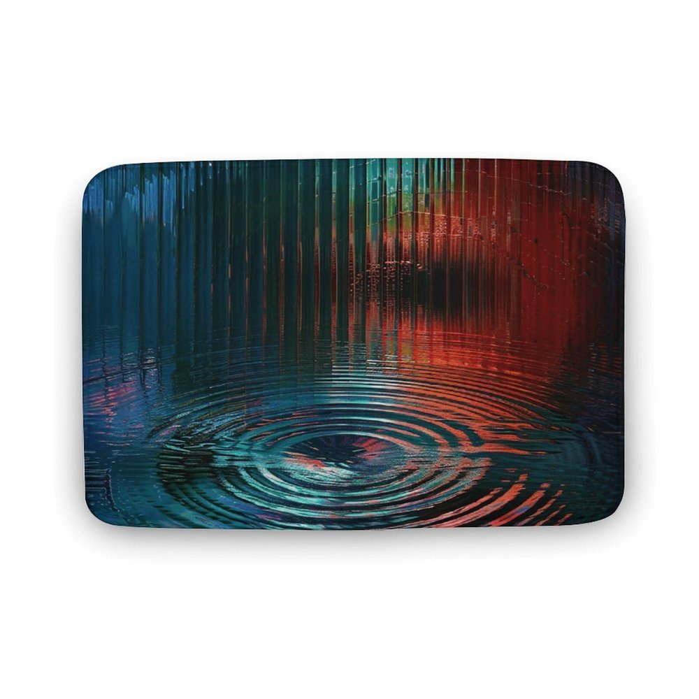 Vertical Striped Rug, 39.9 x 60 cm, Non-Slip, Washable Coral Velvet Mat