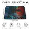 Vertical Striped Rug, 39.9 x 60 cm, Non-Slip, Washable Coral Velvet Mat view 2