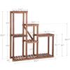 SUNMME Wooden Plant Stand, Tiered Flower Rack for Indoor and Outdoor Use, Patio and Garden (Blue/Brown, 65 x 65 x 25 cm; Solid Color, 90 x 90 x 25 cm) view 2