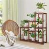 SUNMME Wooden Plant Stand, Tiered Flower Rack for Indoor and Outdoor Use, Patio and Garden (Blue/Brown, 65 x 65 x 25 cm; Solid Color, 90 x 90 x 25 cm) view 4