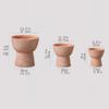yixinzi-2024 Medium Pink Tall-Footed Planter with Line Texture view 2
