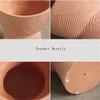 yixinzi-2024 Medium Pink Tall-Footed Planter with Line Texture view 3