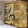 Homxi Outdoor Wall Tapestry, 260 x 240 cm, Brown Music Symbol Pattern view 2