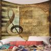 Homxi Outdoor Wall Tapestry, 260 x 240 cm, Brown Music Symbol Pattern view 3