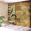 Homxi Outdoor Wall Tapestry, 260 x 240 cm, Brown Music Symbol Pattern view 4