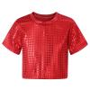 Kids' Sleeveless Sequin Top, Shiny Party Costume Shirt view 3