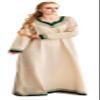 Leonardo Carbone Women's Lagertha Dress | Hand Embroidery | V-Neck | Viking Medieval Costume | Natural/Green, L view 1
