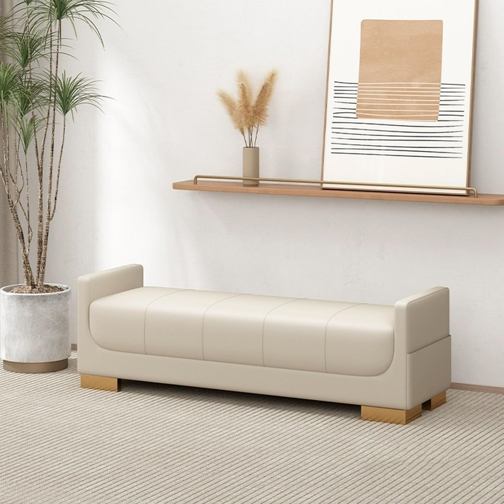 DSEWTEZXI Upholstered Entryway Shoe Bench