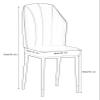 Dining Chairs with High Back, PU Leather, Metal Legs, Dark Gray, Set of 4 view 3