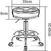 Height-Adjustable Compact Swivel Stool with Wheels, Round Wheel Design view 2