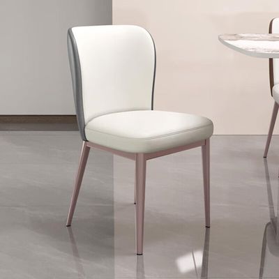 Modern Faux Leather Dining Chairs, Set of 4, with Backrests and Metal Legs