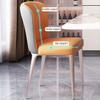 Modern Faux Leather Dining Chairs, Set of 4, with Backrests and Metal Legs view 3