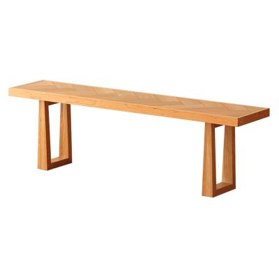 ZIGTUEI Solid Wood Bench, Entryway Shoe Bench, Dining Bench, Brown, 59 x 17.7 x 12.6 in